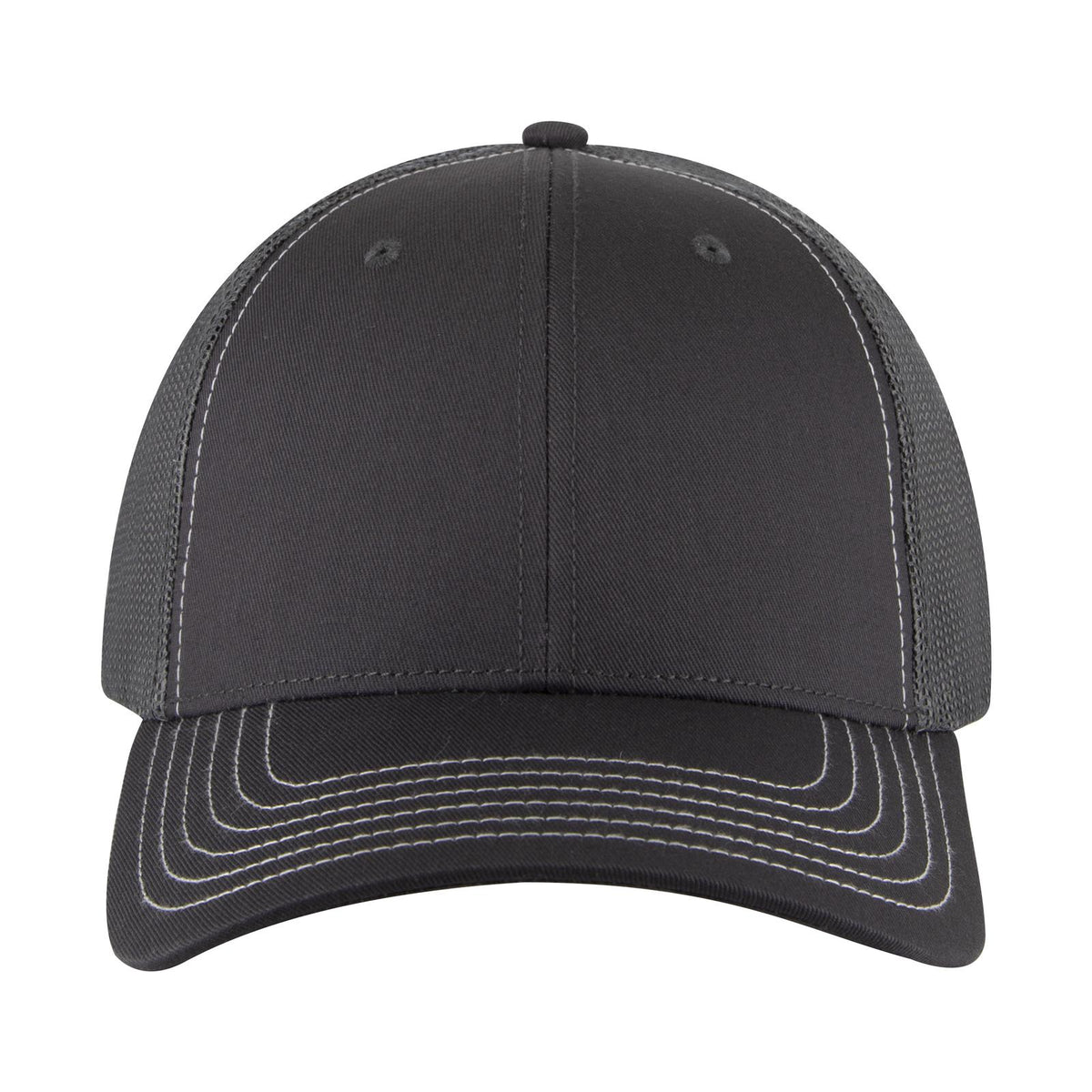 Front View of 025 - Char. Gray OTTO CAP 6 Panel Low Profile Mesh Back Trucker Hat