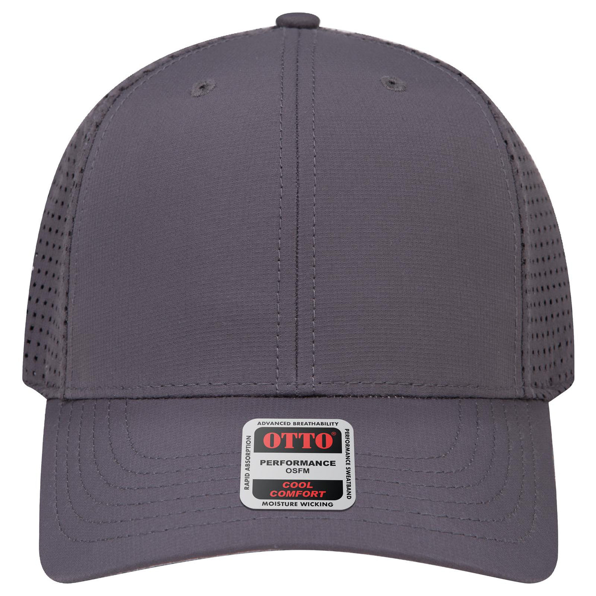 Front View of 025 - Char. Gray OTTO CAP 6 Panel Mid Profile Baseball Cap