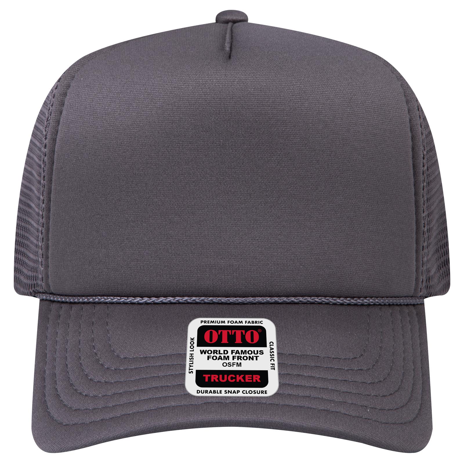 Right View of 025 - Char. Gray OTTO CAP "OTTO COMFY FIT" 5 Panel High Crown Mesh Back Trucker Hat