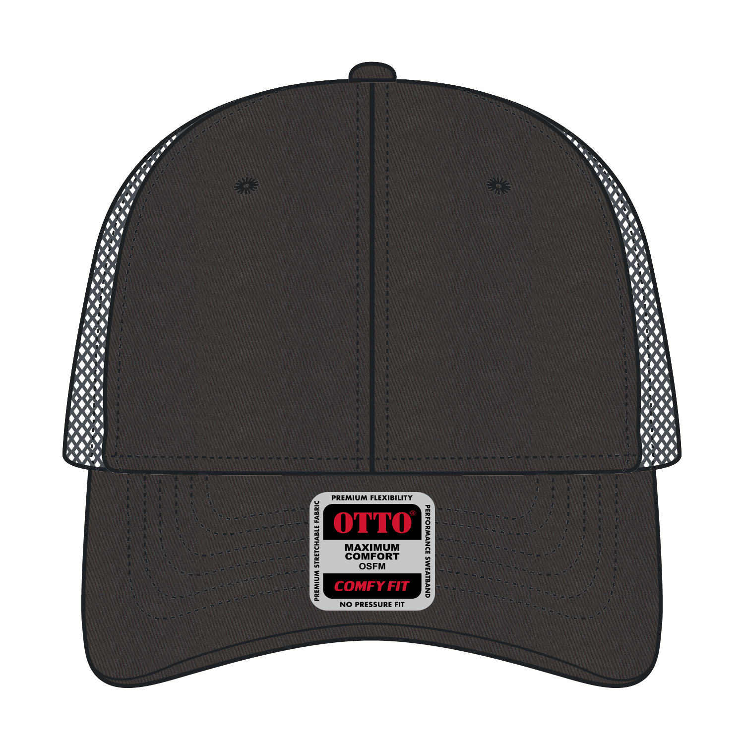 Front View of 025 - Char. Gray OTTO CAP "OTTO COMFY FIT" 6 Panel Low Profile Baseball Cap