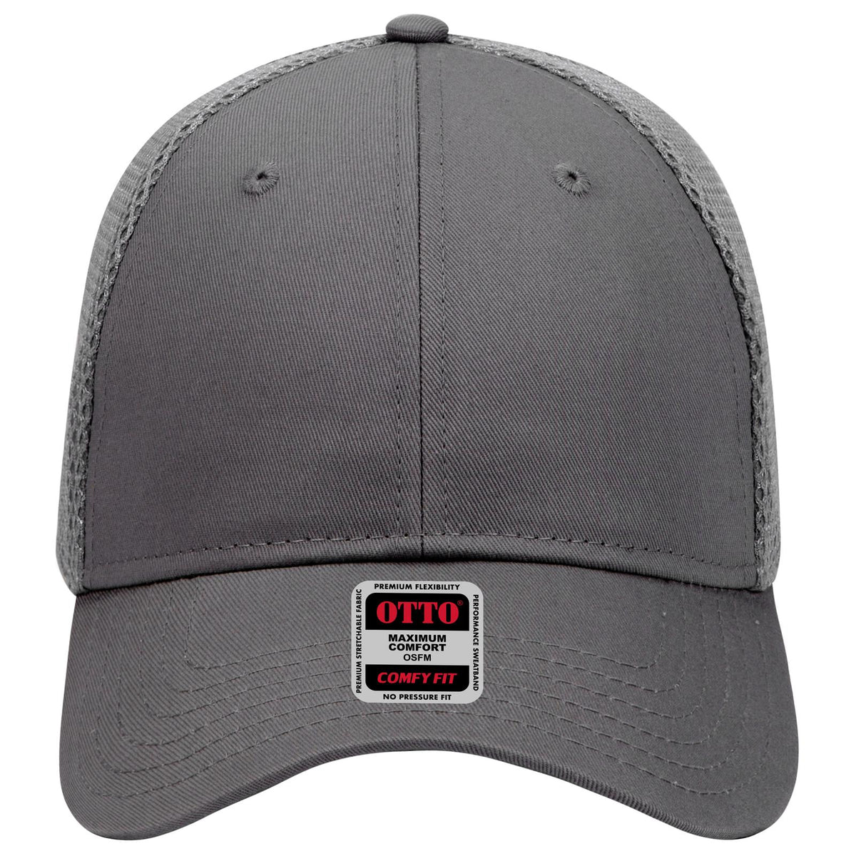 Front View of 025 - Char. Gray OTTO CAP "OTTO COMFY FIT" 6 Panel Low Profile Baseball Cap