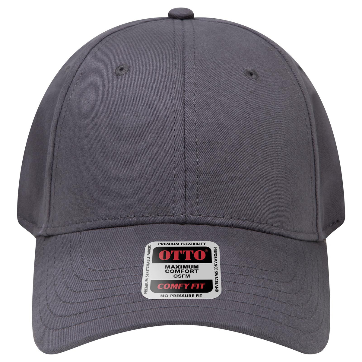 Front View of 025 - Char. Gray OTTO CAP "OTTO COMFY FIT" 6 Panel Low Profile Baseball Cap