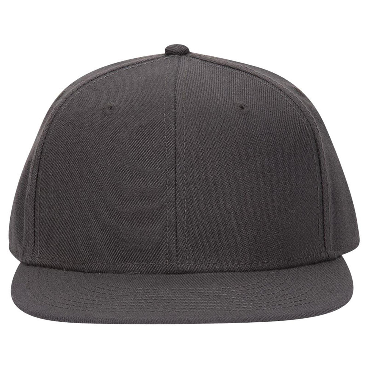 Front View of 025 - Char. Gray OTTO CAP "OTTO FIT" 6 Panel Mid Profile Flat Visor Baseball Cap