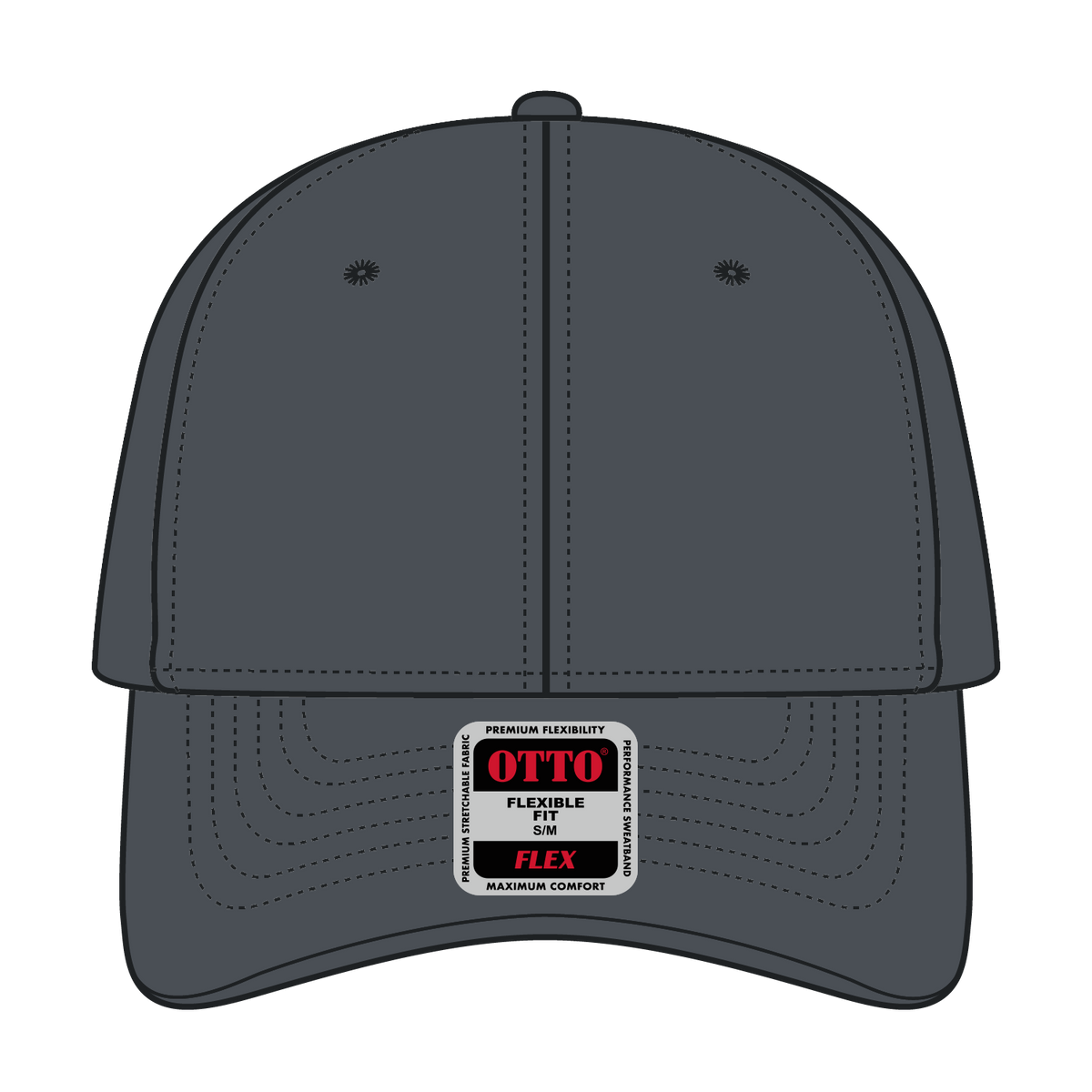 Front View of 025 - Char. Gray OTTO CAP "OTTO FLEX" Fitted 6 Panel Low Profile Baseball Cap