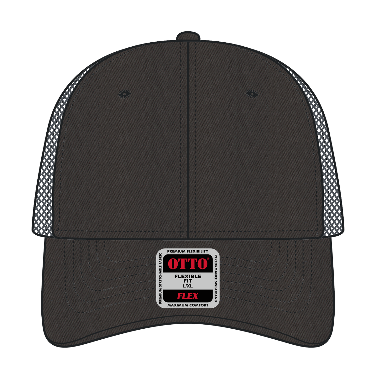 Front View of 025 - Char. Gray OTTO CAP "OTTO FLEX" Fitted 6 Panel Low Profile Baseball Cap