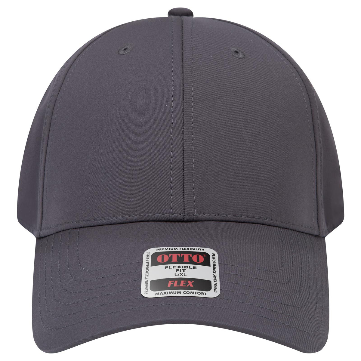Front View of 025 - Char. Gray OTTO CAP "OTTO FLEX" Fitted 6 Panel Low Profile Baseball Cap