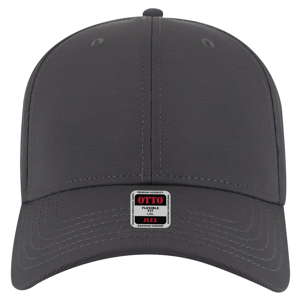 Front View of 025 - Char. Gray OTTO CAP "OTTO FLEX" Fitted 6 Panel Low Profile Baseball Cap