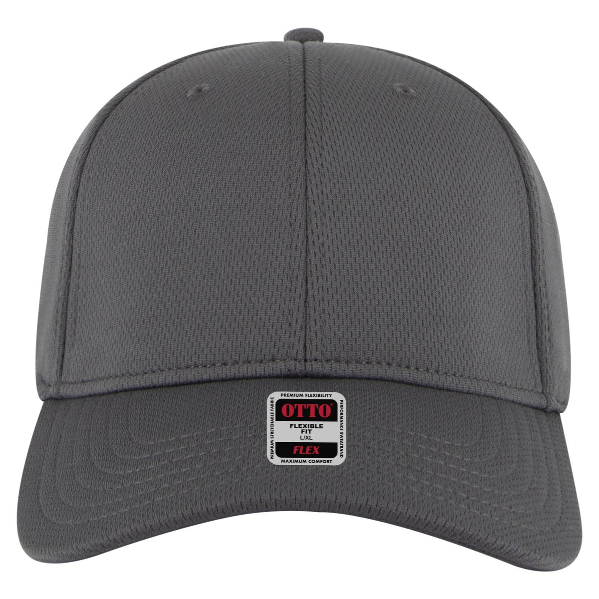 Front View of 025 - Char. Gray OTTO CAP "OTTO FLEX" Fitted 6 Panel Low Profile Baseball Cap