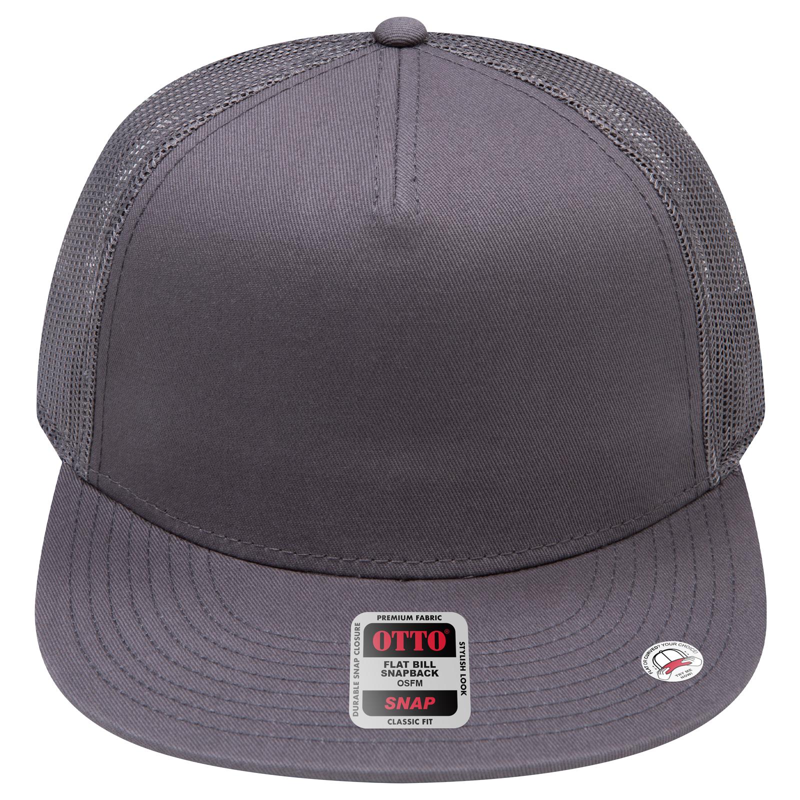 Right View of 025 - Char. Gray OTTO CAP "OTTO SNAP" 5 Panel Pro Style Mesh Back Trucker Snapback Hat