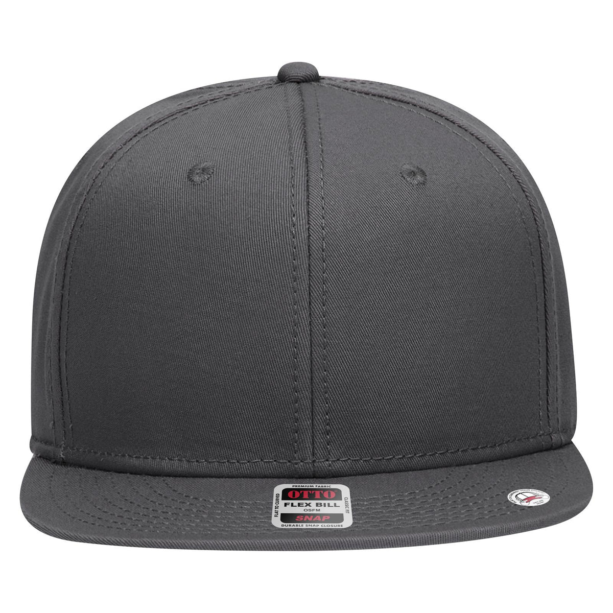 Front View of 025 - Char. Gray OTTO CAP “OTTO SNAP” 6 Panel Pro Style Snapback Hat