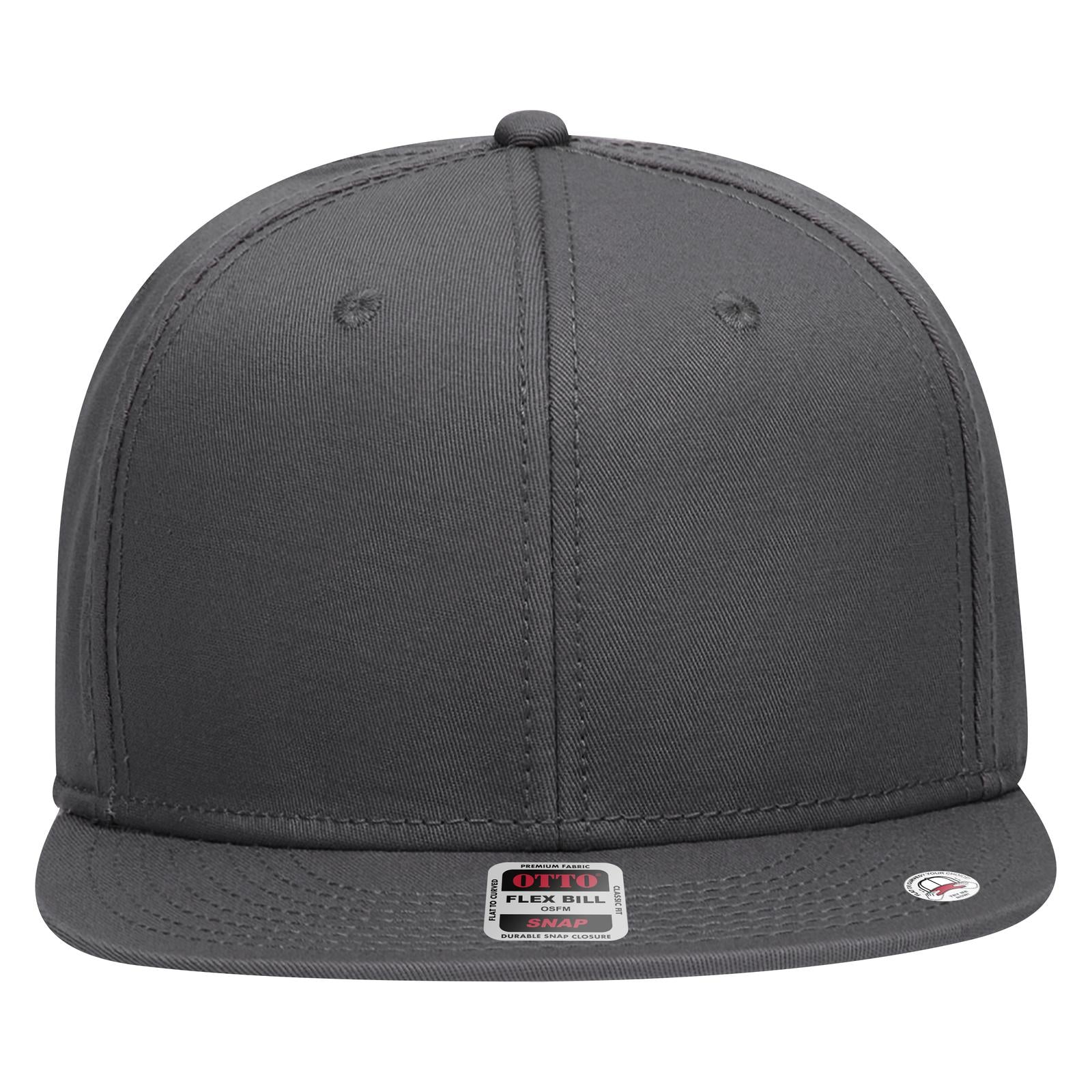 Front View of 025 - Char. Gray OTTO CAP “OTTO SNAP” 6 Panel Pro Style Snapback Hat