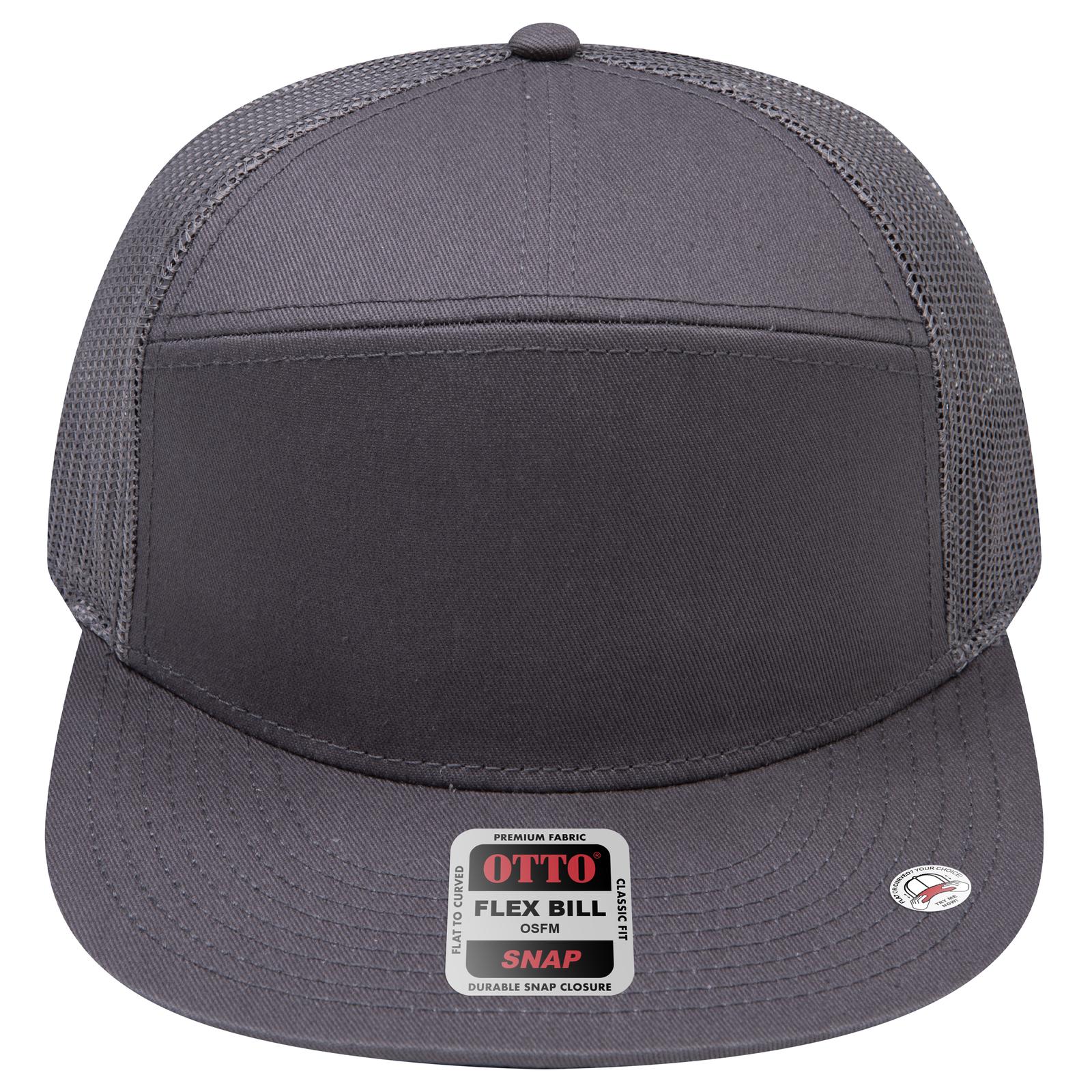 Right View of 025 - Char. Gray OTTO CAP "OTTO SNAP" 7 Panel Pro Style Mesh Back Trucker Snapback Hat