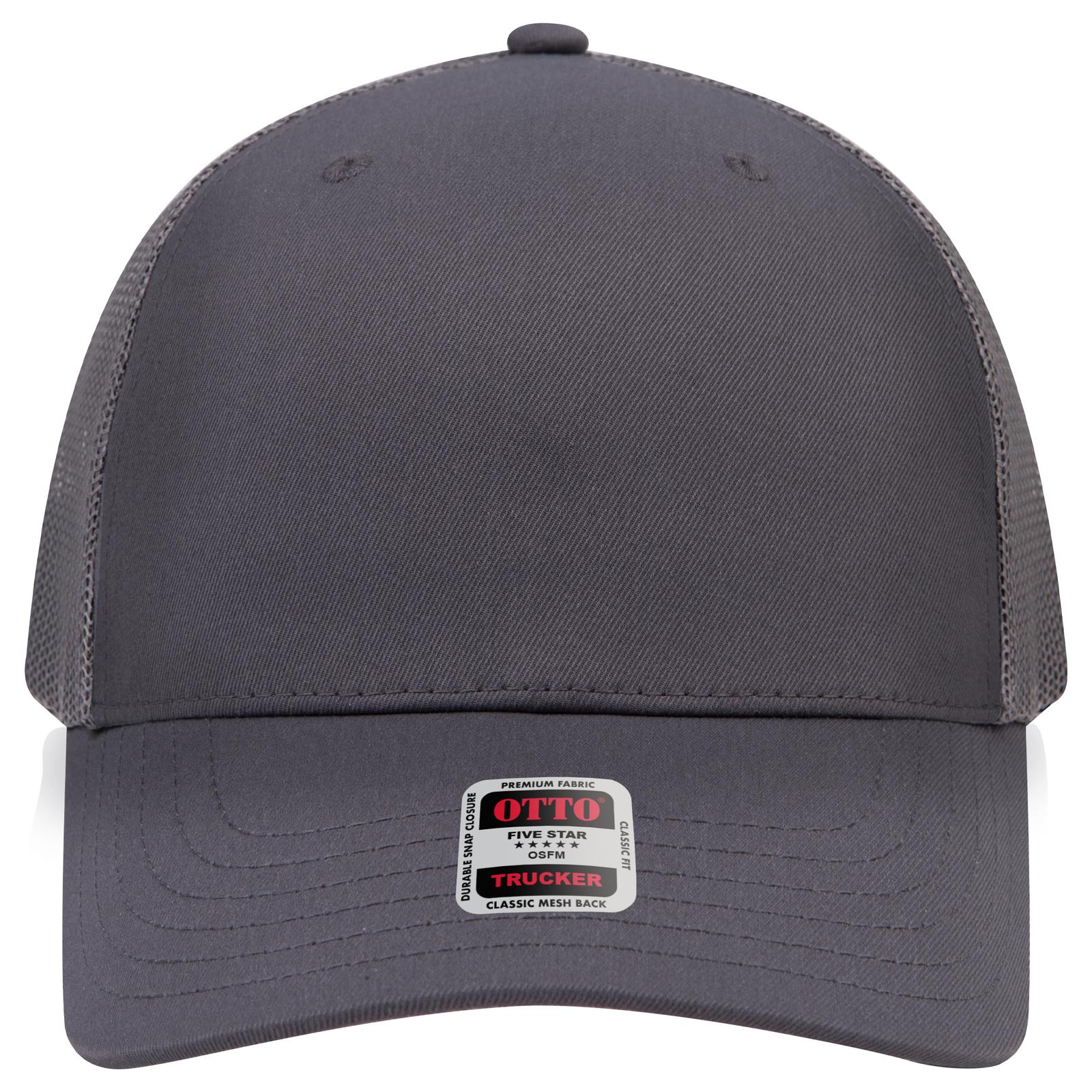 Right View of 025 - Char. Gray OTTO CAP Seamless 6 Panel Mid Profile Mesh Back Trucker Hat