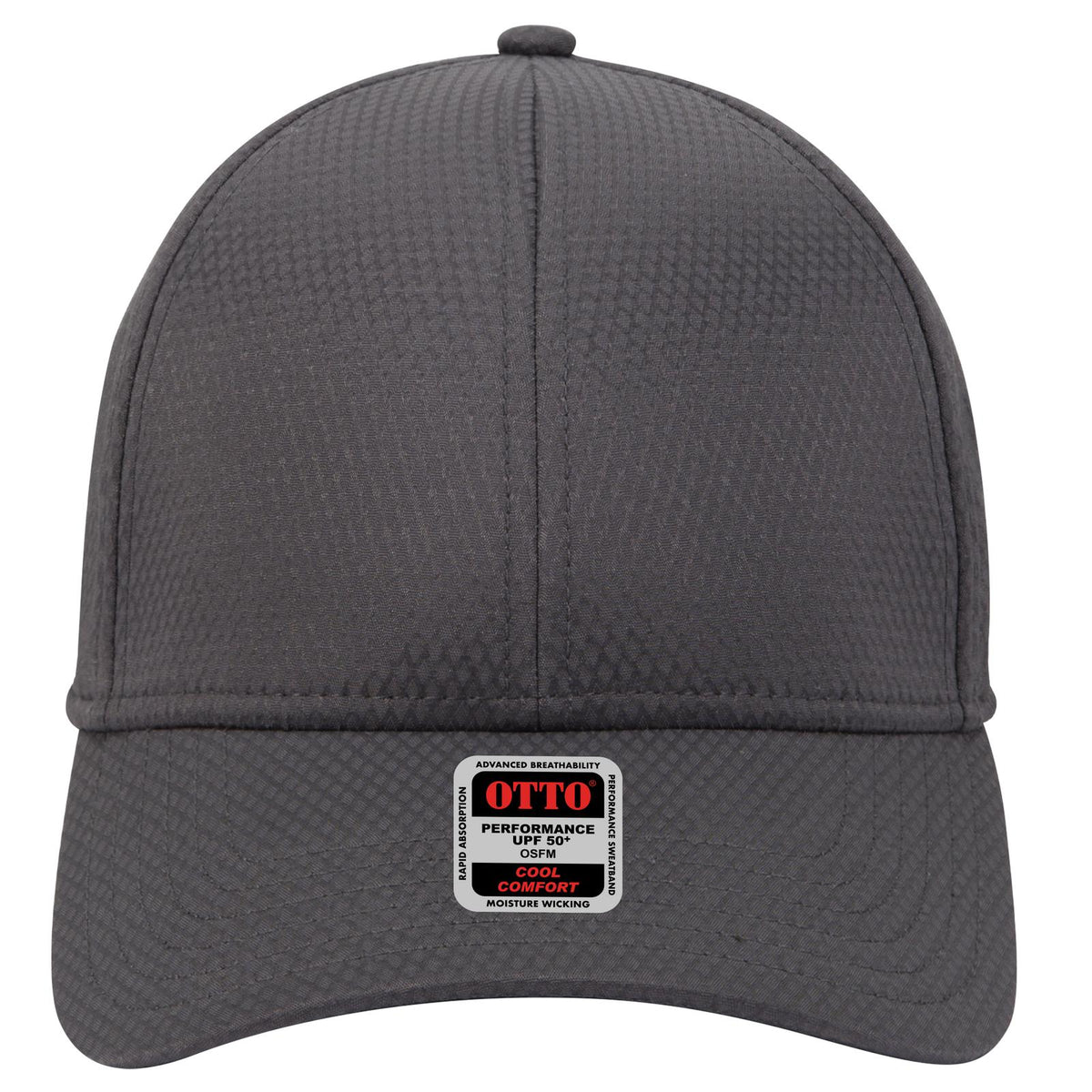Front View of 025 - Char. Gray OTTO CAP UPF 50+ 6 Panel Low Profile Baseball Cap