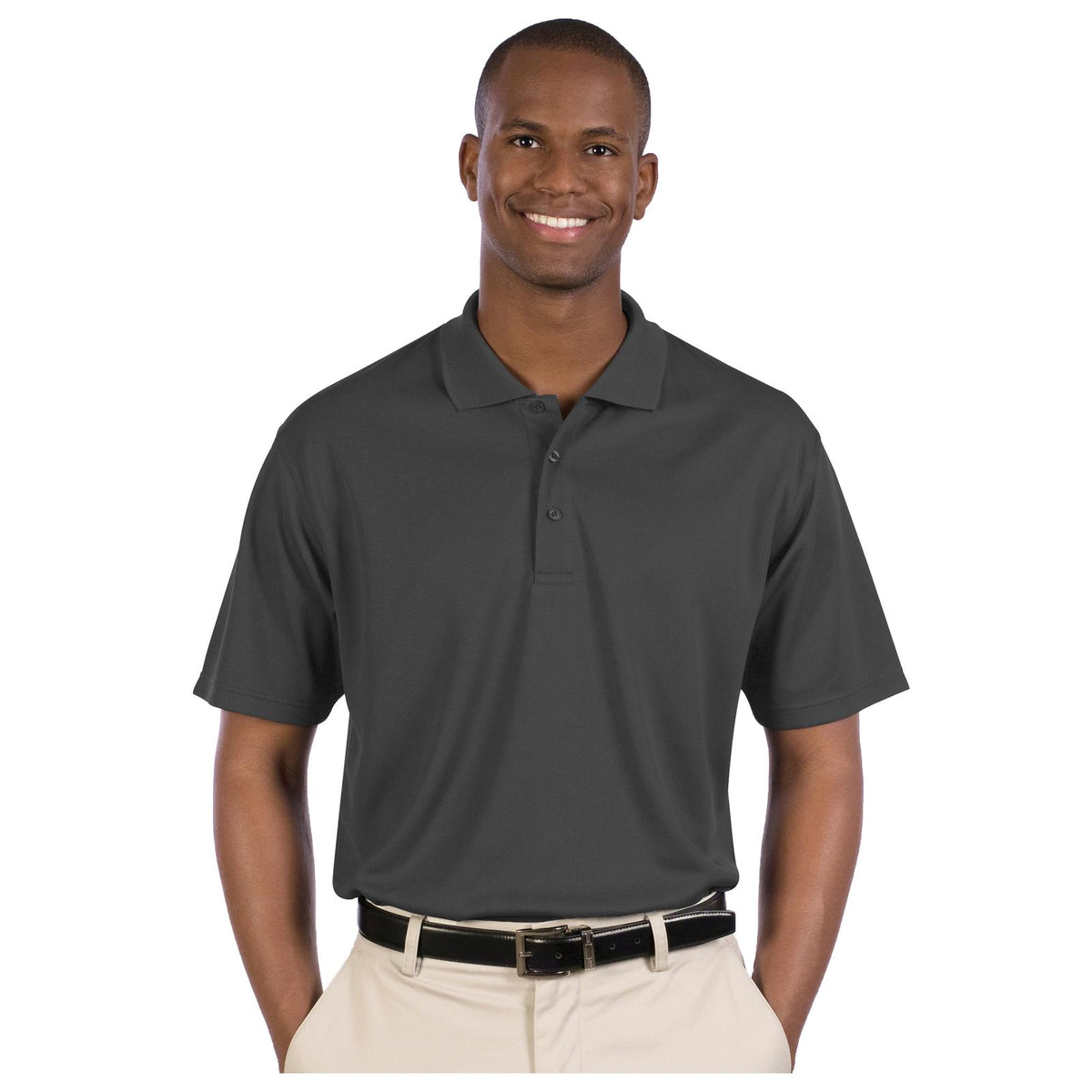 Front View of 025 - Char. Gray OTTO Men's Performance Sport Shirt