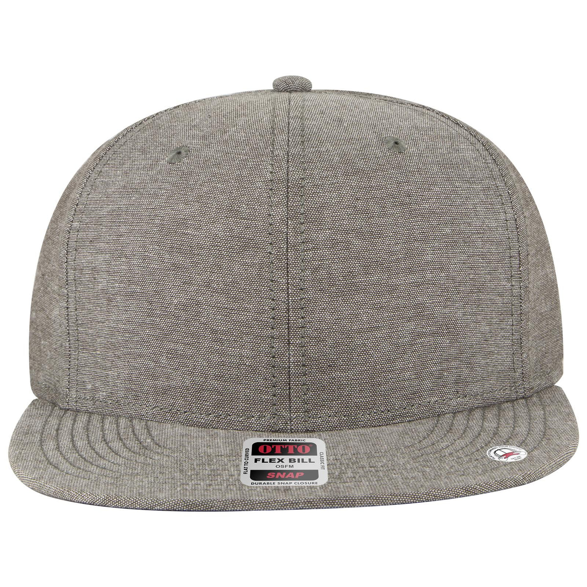 Front View of 025A - Char. Gray OTTO CAP “OTTO SNAP” 6 Panel Pro Style Snapback Hat