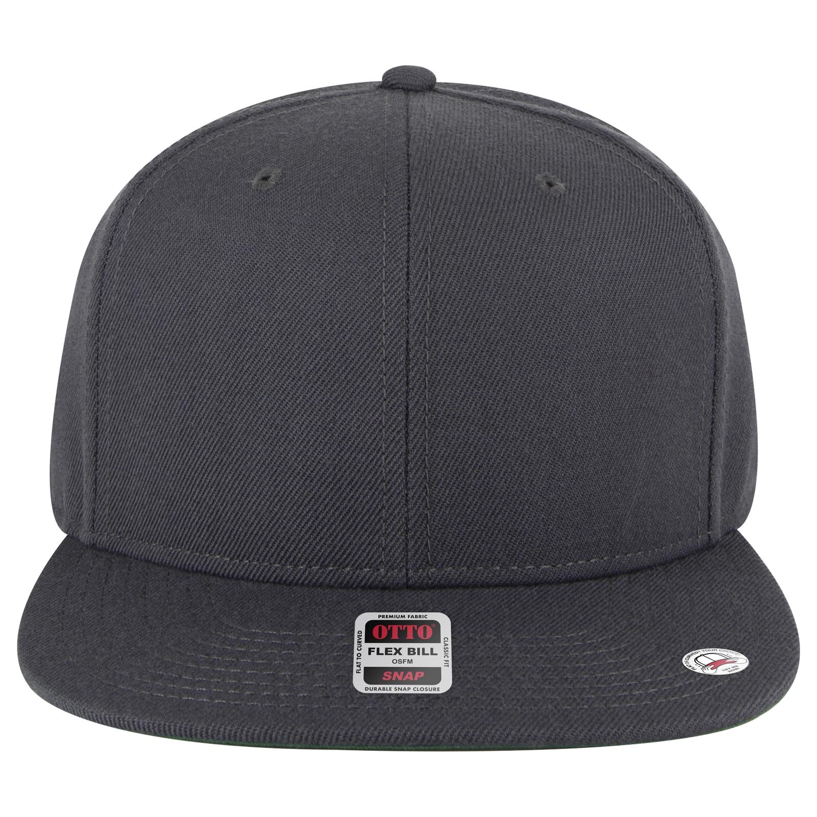 Front View of 025A - Char. Gray OTTO CAP "OTTO SNAP" 6 Panel Pro Style Snapback Hat