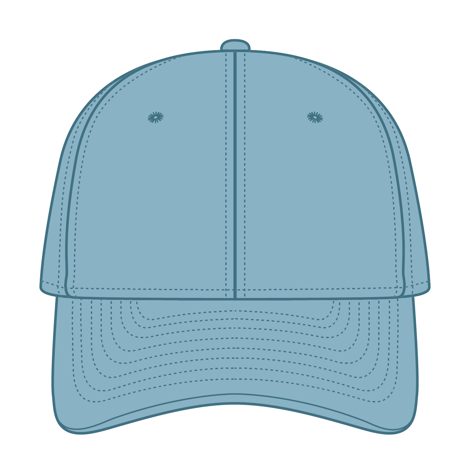 Front View of 030 - Sky Blue OTTO CAP "OTTO FLEX" Fitted 6 Panel Low Profile Dad Hat