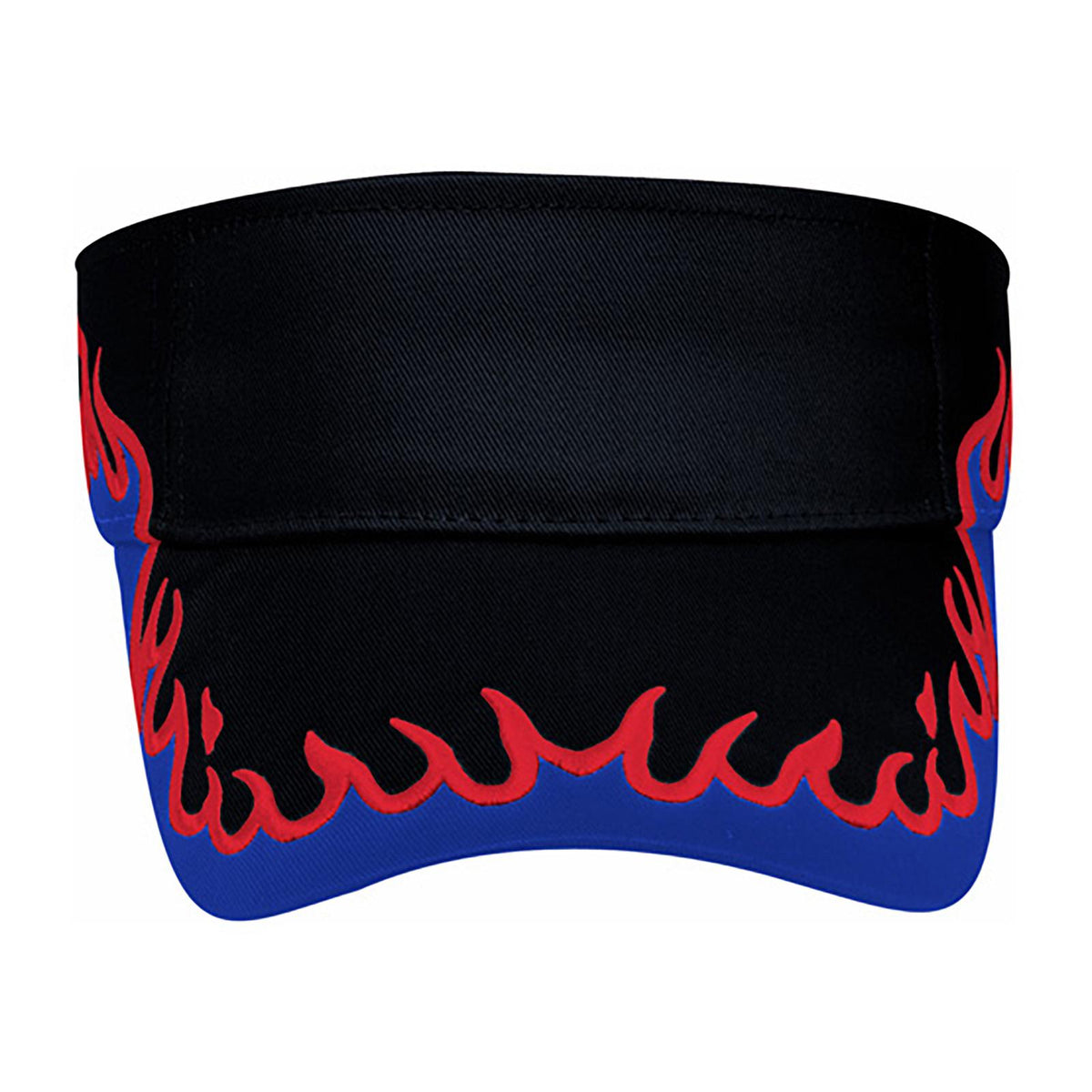Front View of 030102 - Blk/Ryl/Red OTTO CAP Sun Visor