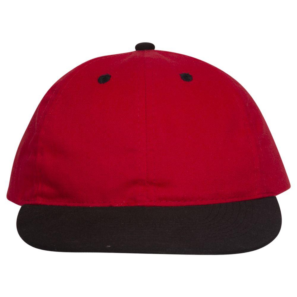 Front View of 0302 - Blk/Red OTTO CAP 6 Panel Low Profile Baseball Cap