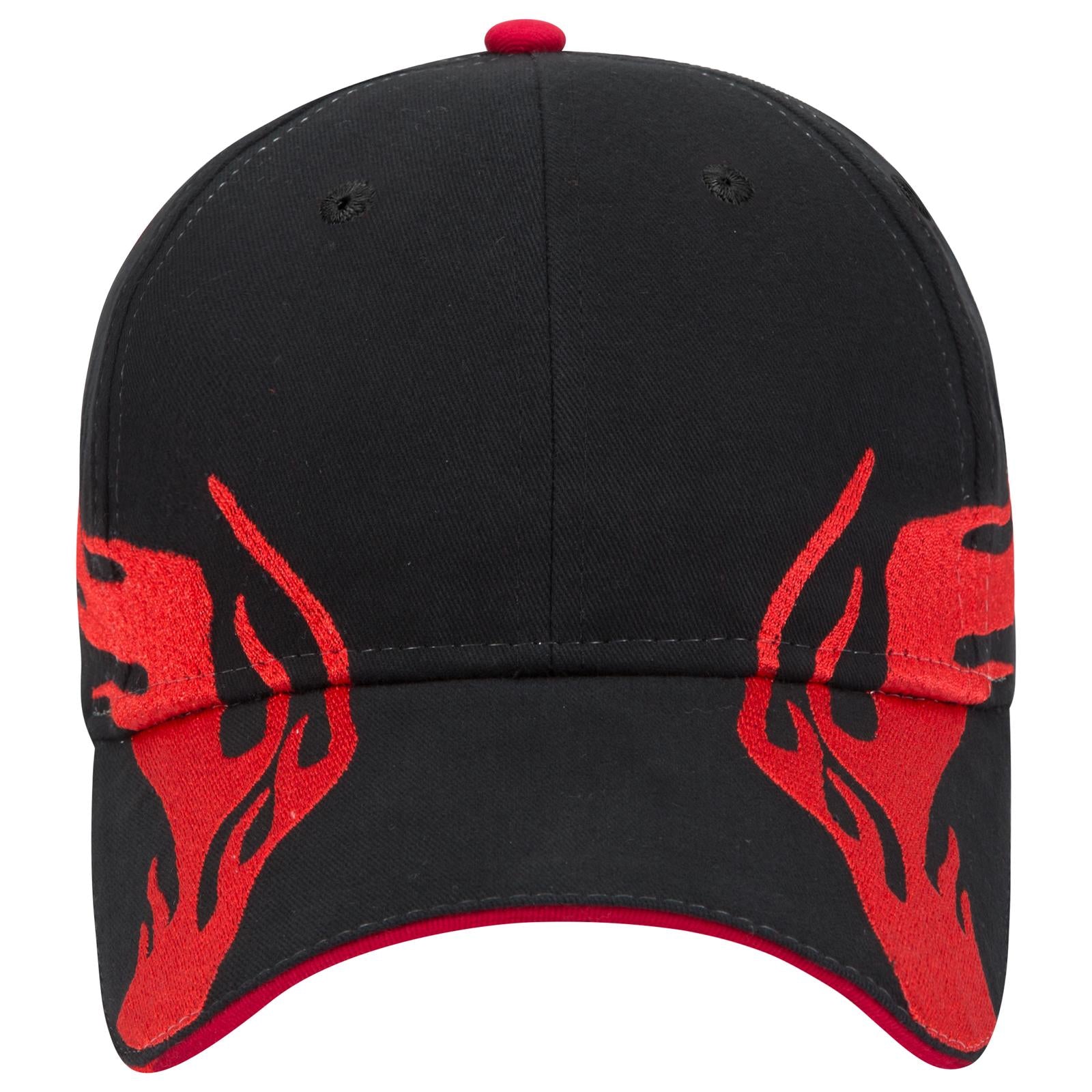 Right View of 030202D - Blk/Red/Red OTTO CAP 6 Panel Low Profile Baseball Cap