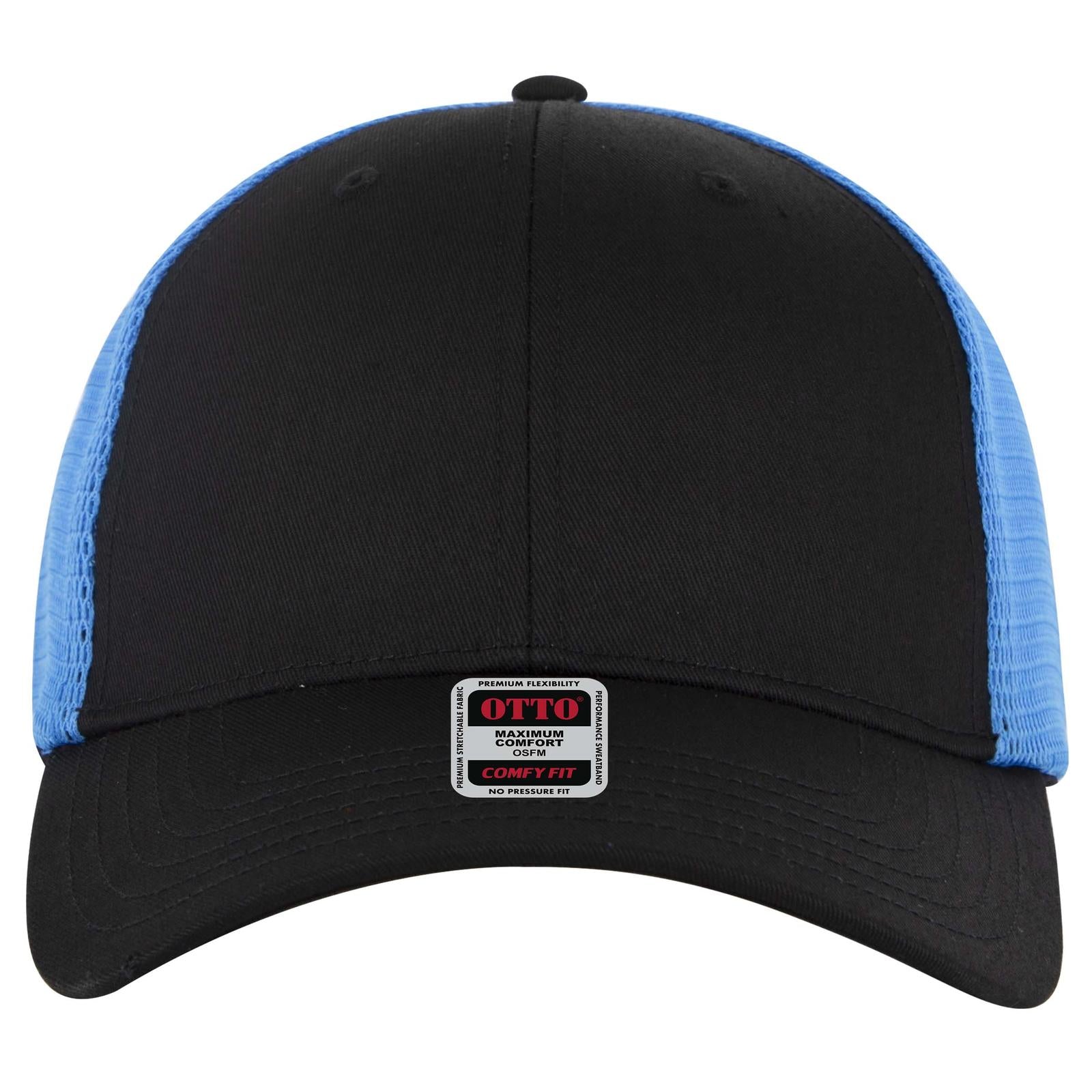 Right View of 0303107 - Blk/Blk/N.Blue OTTO CAP "OTTO COMFY FIT" 6 Panel Low Profile Mesh Back Trucker Hat