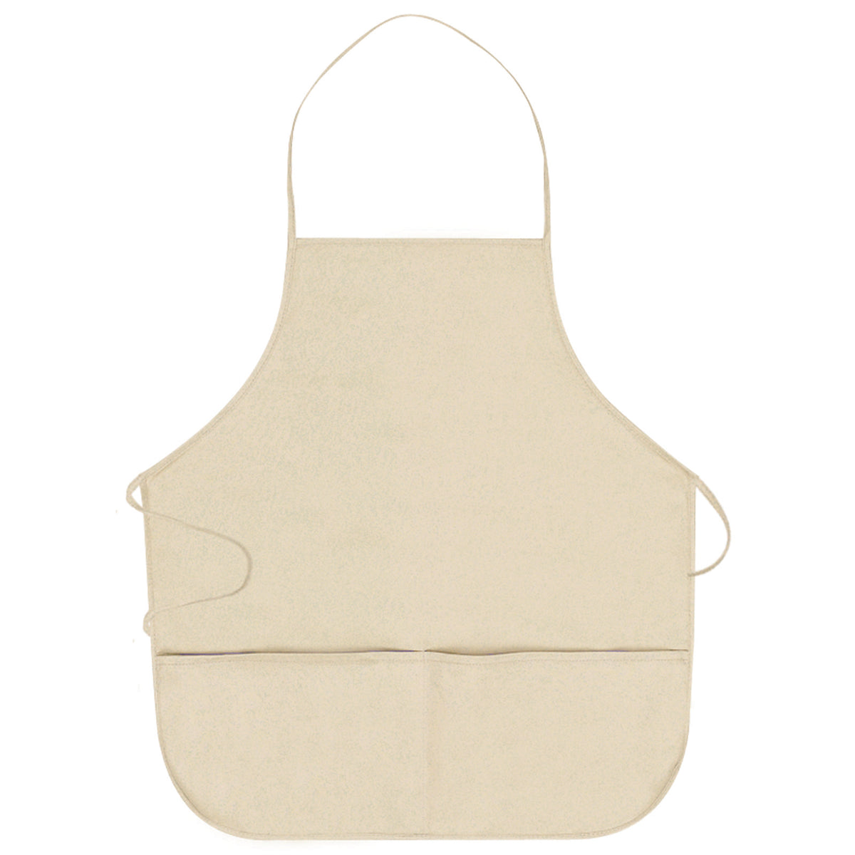 Front View of 031 - Natural OTTO 2 Pocket Medium Bib Apron