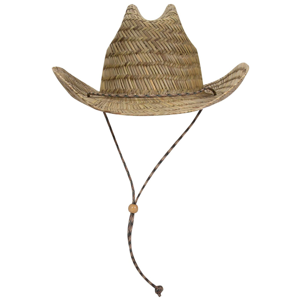 Front View of 031 - Natural OTTO CAP Straw Cowboy Hat w/Adjustable Cord
