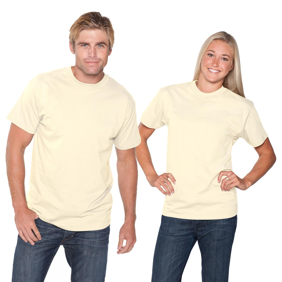 Front View of 031 - Natural OTTO Unisex Heavyweight Comfy Tee T-Shirt