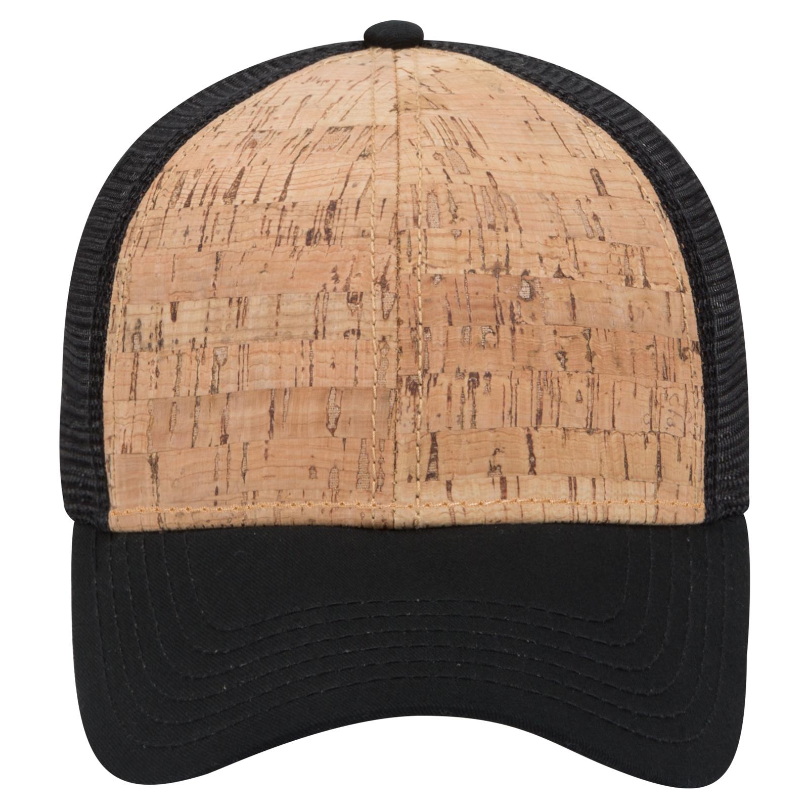 Right View of 0311203 - Blk/Cork/Blk OTTO CAP 6 Panel Low Profile Mesh Back Trucker Hat