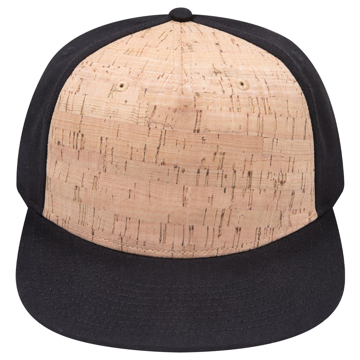 Front View of 0311203 - Blk/Cork/Blk OTTO CAP "OTTO SNAP" 5 Panel Pro Style Snapback Hat