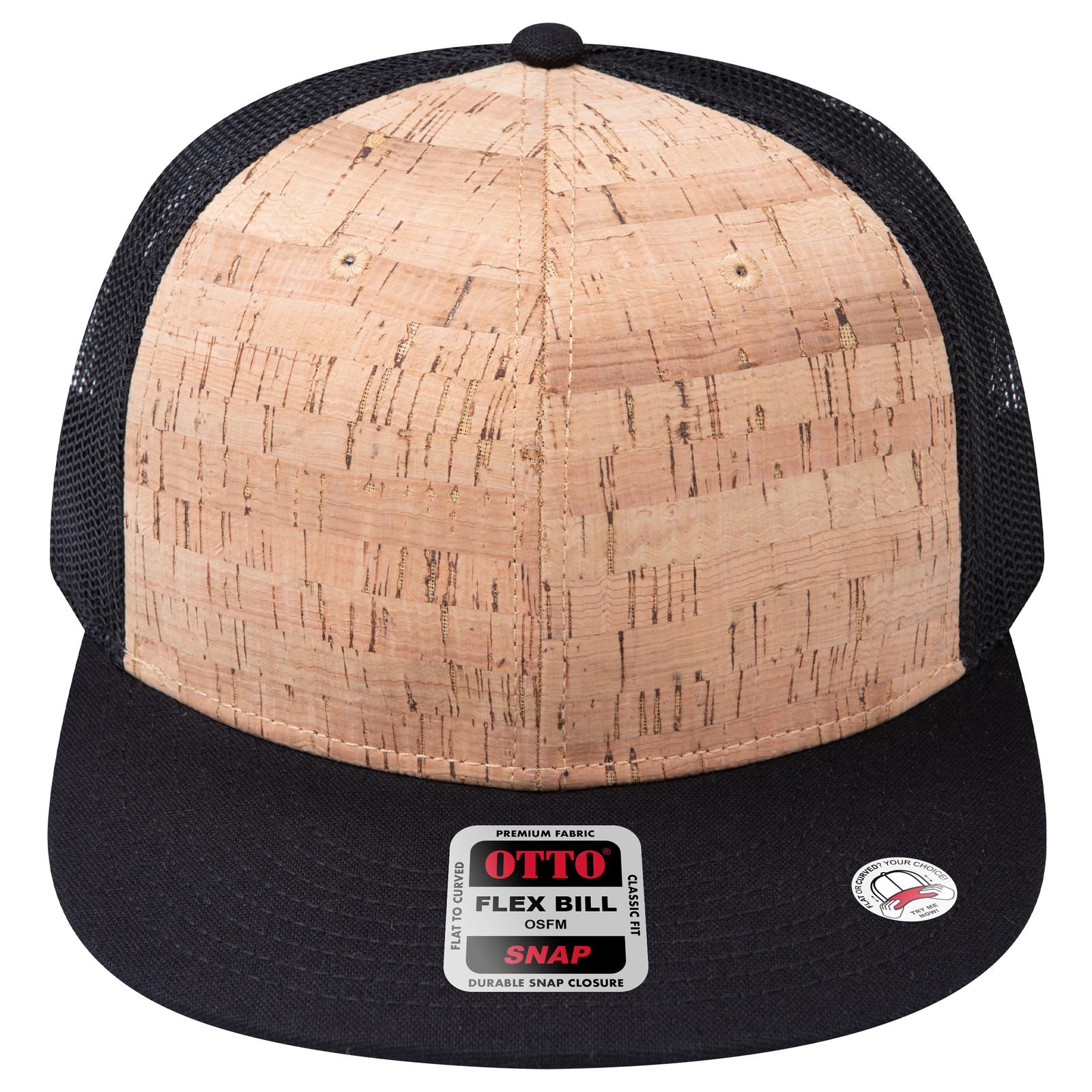 Right View of 0311203 - Blk/Cork/Blk OTTO CAP "OTTO SNAP" 6 Panel Pro Style Mesh Back Trucker Snapback Hat