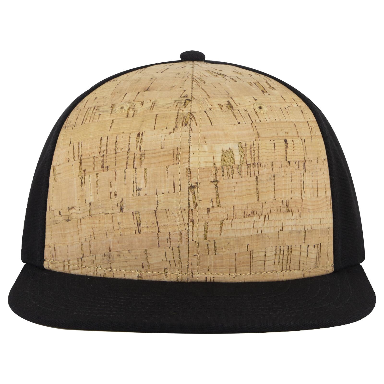 Front View of 0311203 - Blk/Cork/Blk OTTO CAP "OTTO SNAP" 6 Panel Pro Style Snapback Hat