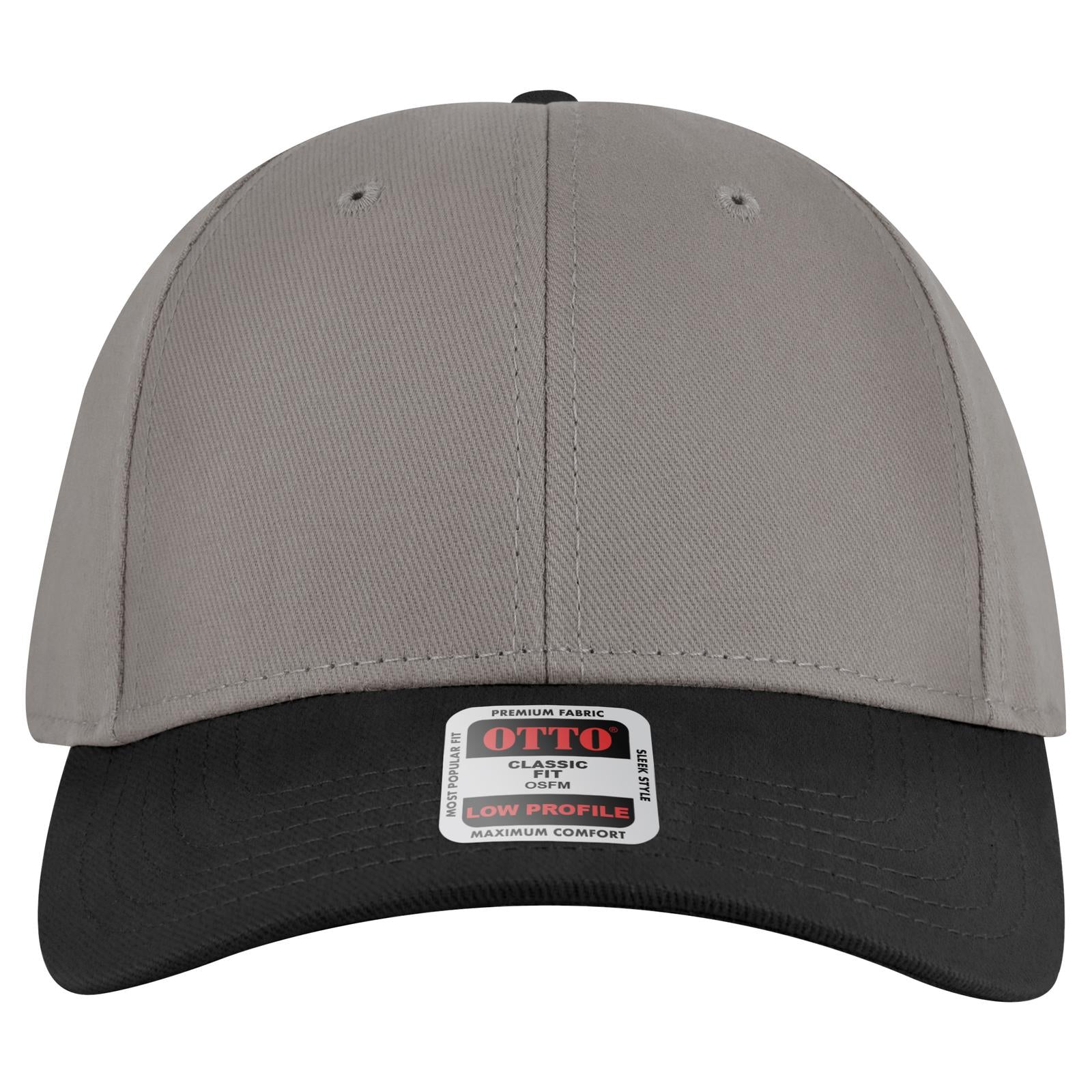 Right View of 0314 - Blk/Gry OTTO CAP 6 Panel Low Profile Baseball Cap