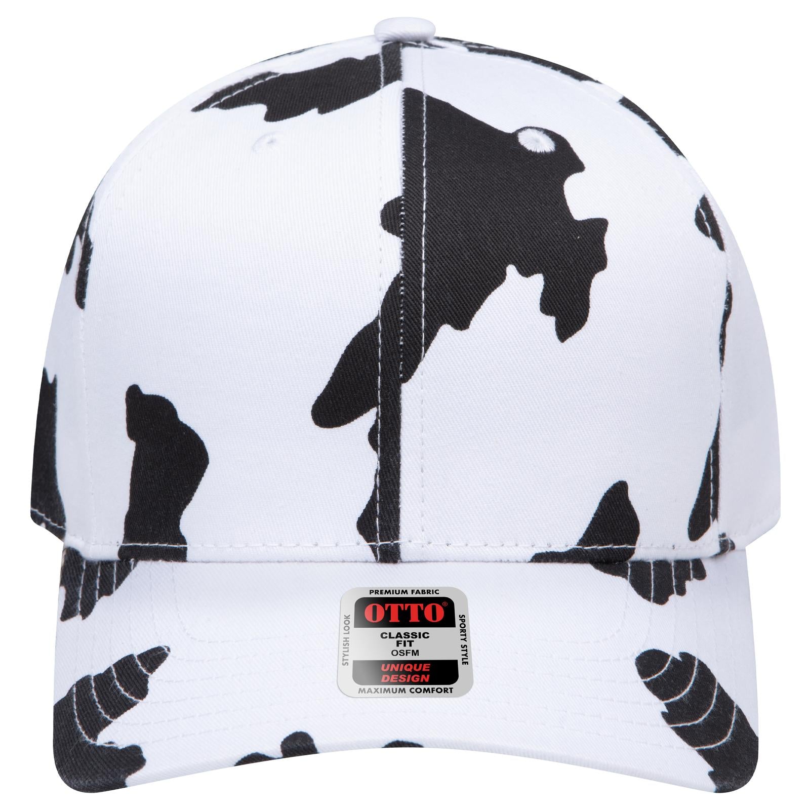 Right View of 0316 - Blk/Wht OTTO CAP 6 Panel Mid Profile Baseball Cap
