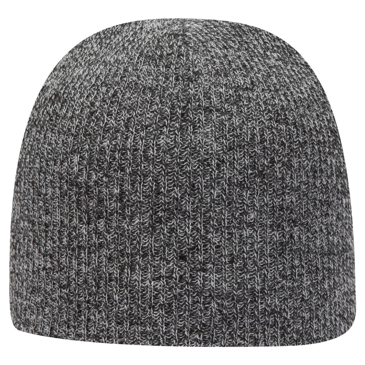 Front View of 0316 - Blk/Wht OTTO CAP 9 1/2" Premium Rib Knit Beanie