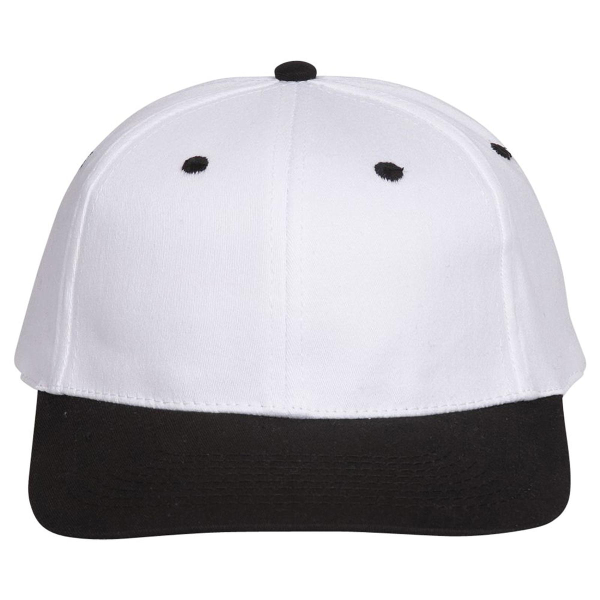 Front View of 0316 - Blk/Wht OTTO CAP "OTTO FLEX" Fitted 6 Panel Low Profile Baseball Cap