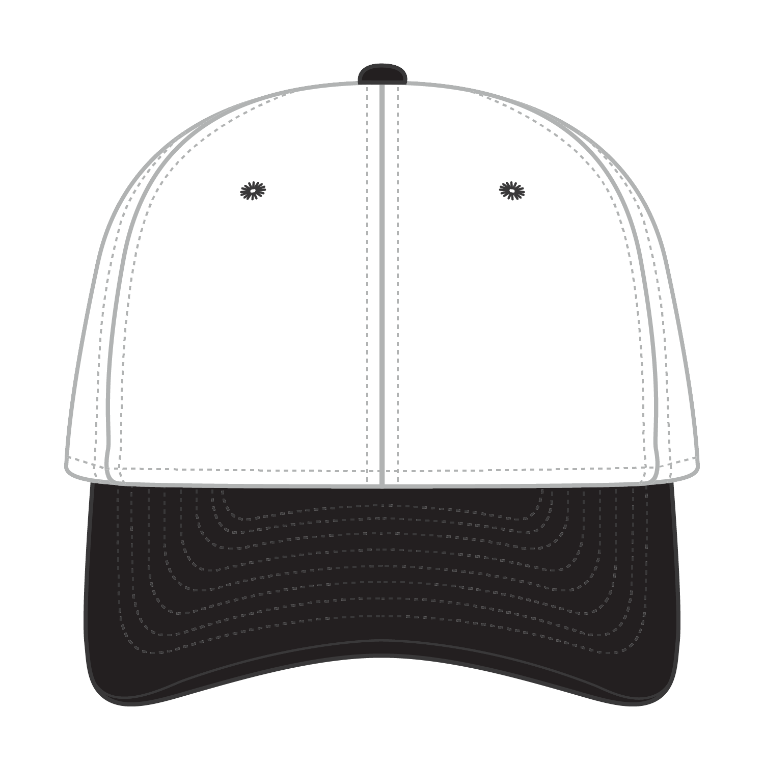 Front View of 0316 - Blk/Wht OTTO CAP "OTTO FLEX" Fitted 6 Panel Low Profile Baseball Cap