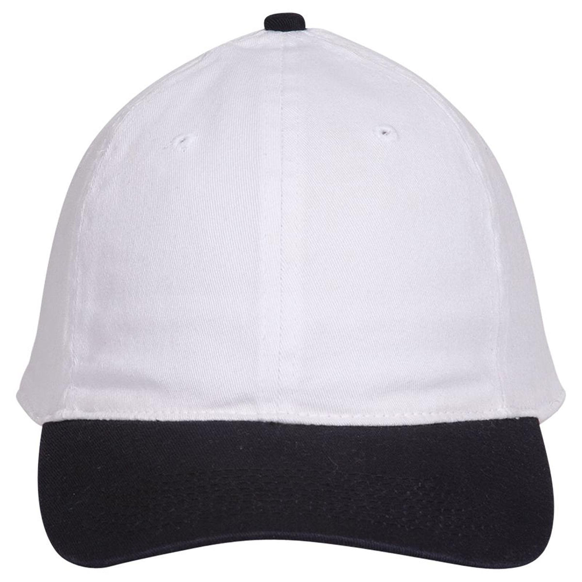 Front View of 0316 - Blk/Wht OTTO CAP "OTTO FLEX" Fitted 6 Panel Low Profile Dad Hat