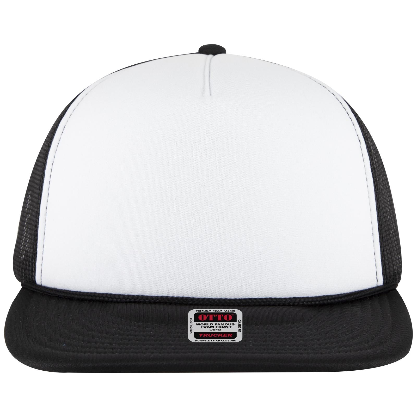 Right View of 031603 - Blk/Wht/Blk OTTO CAP 5 Panel Pro Style Mesh Back Trucker Hat