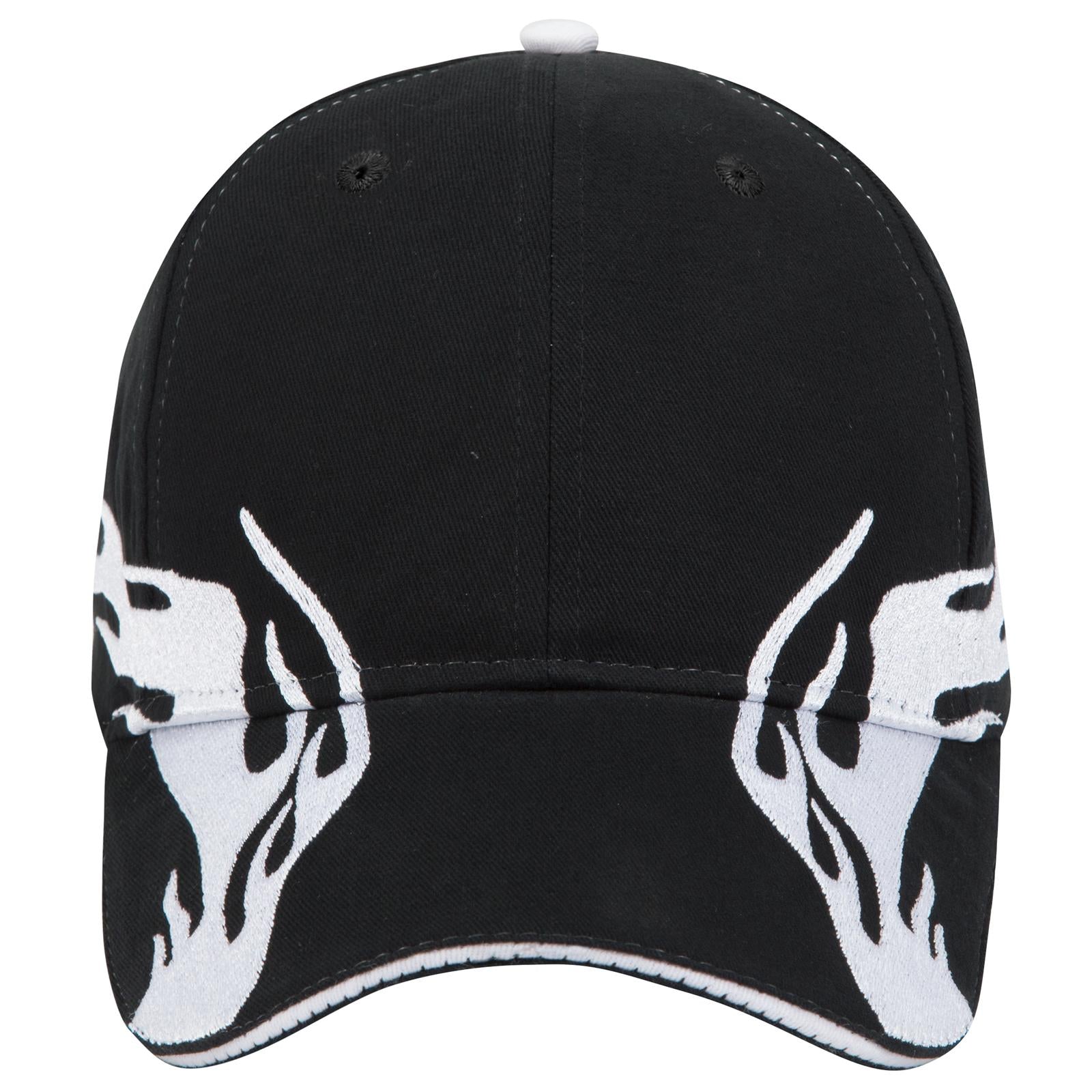 Right View of 031616D - Blk/Wht/Wht OTTO CAP 6 Panel Low Profile Baseball Cap