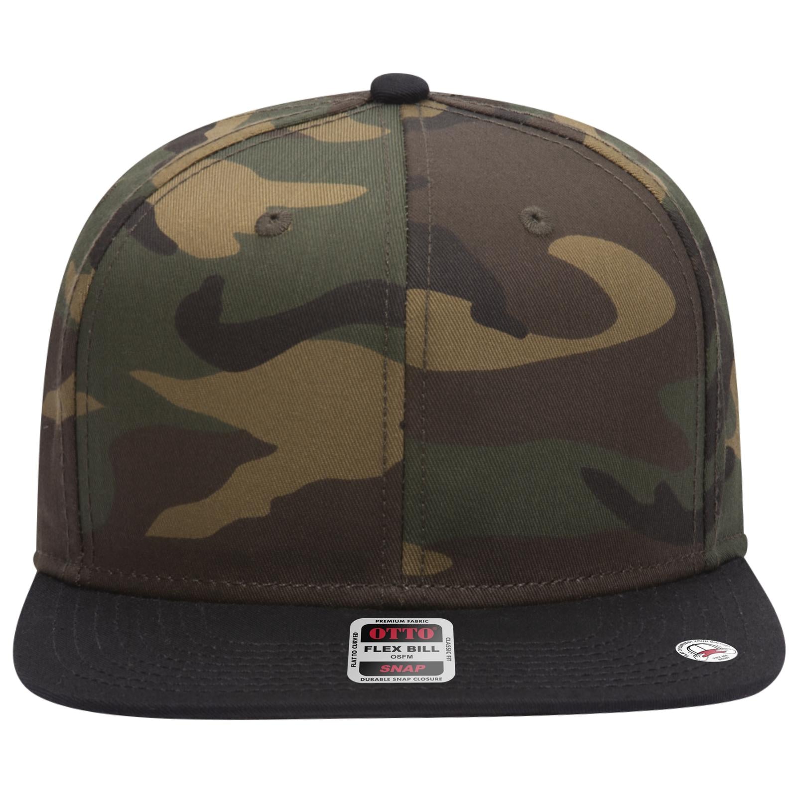 Front View of 031707B - Blk/Dk.Grn/Brn OTTO CAP “OTTO SNAP” 6 Panel Pro Style Snapback Hat