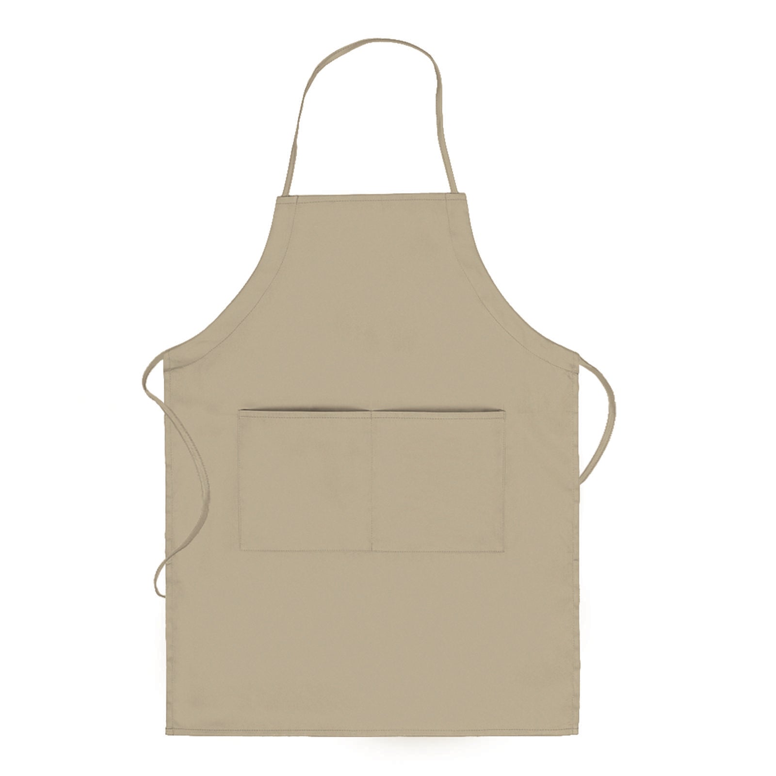 Front View of 032 - Khaki OTTO 2 Pocket Full Length Adjustable Bib Apron
