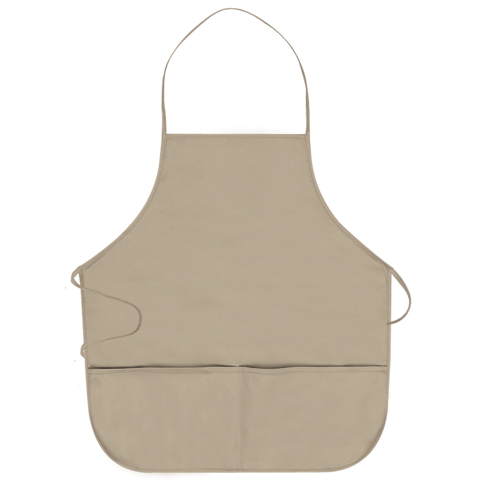 Front View of 032 - Khaki OTTO 2 Pocket Medium Bib Apron