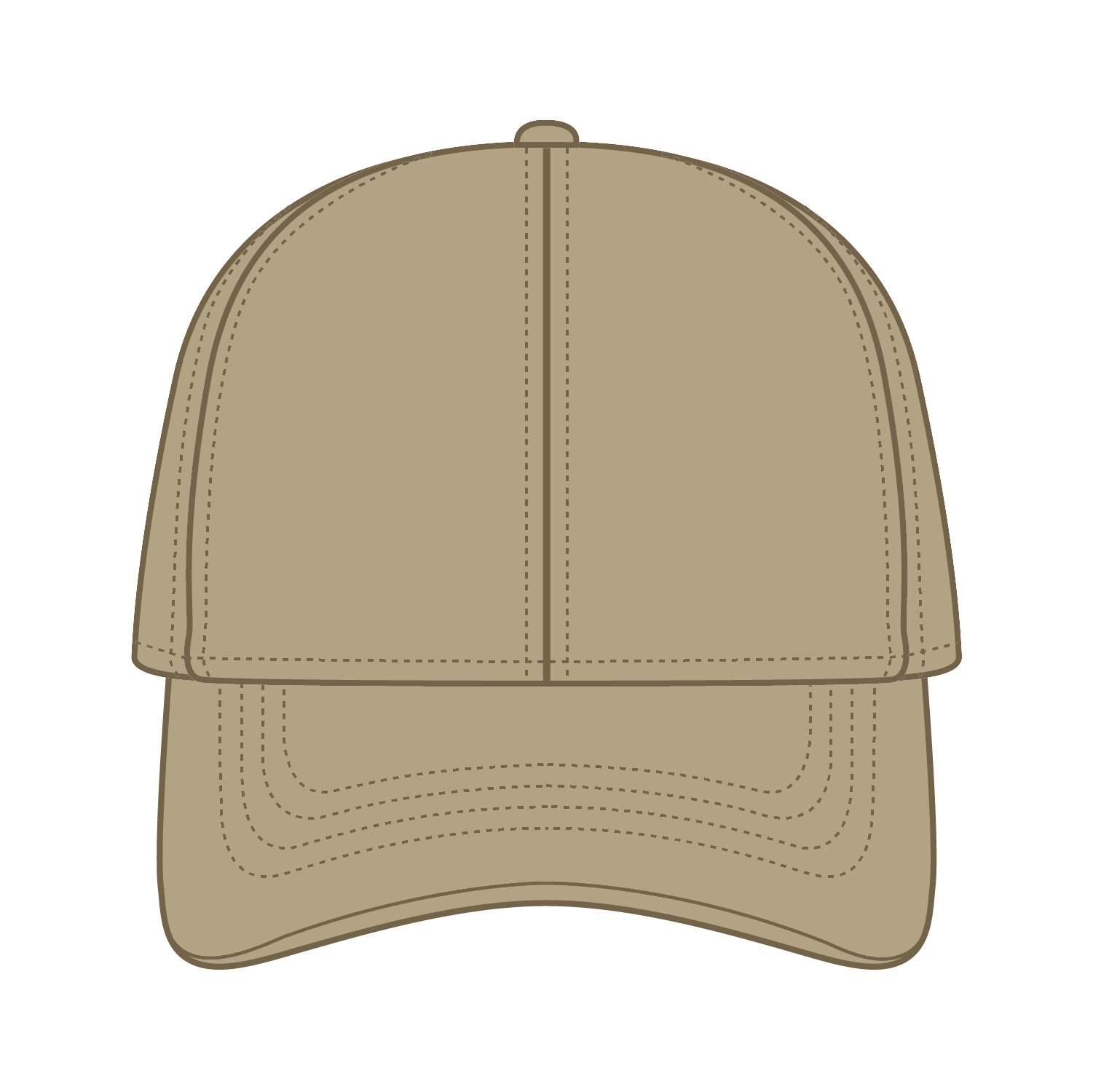Front View of 032 - Khaki OTTO CAP 4 Panel Ponytail Cap