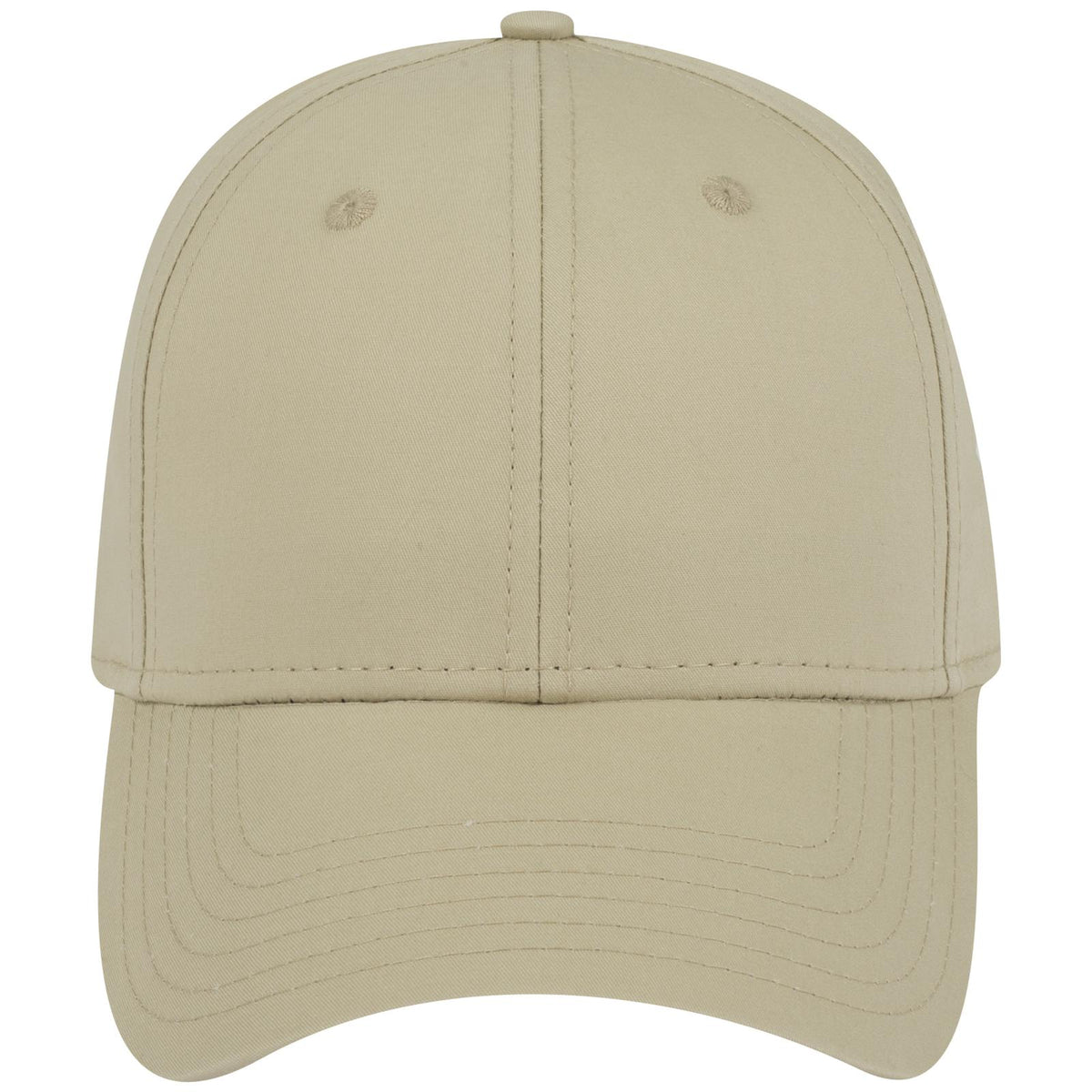 Front View of 032 - Khaki OTTO CAP 6 Panel Low Profile Baseball Cap