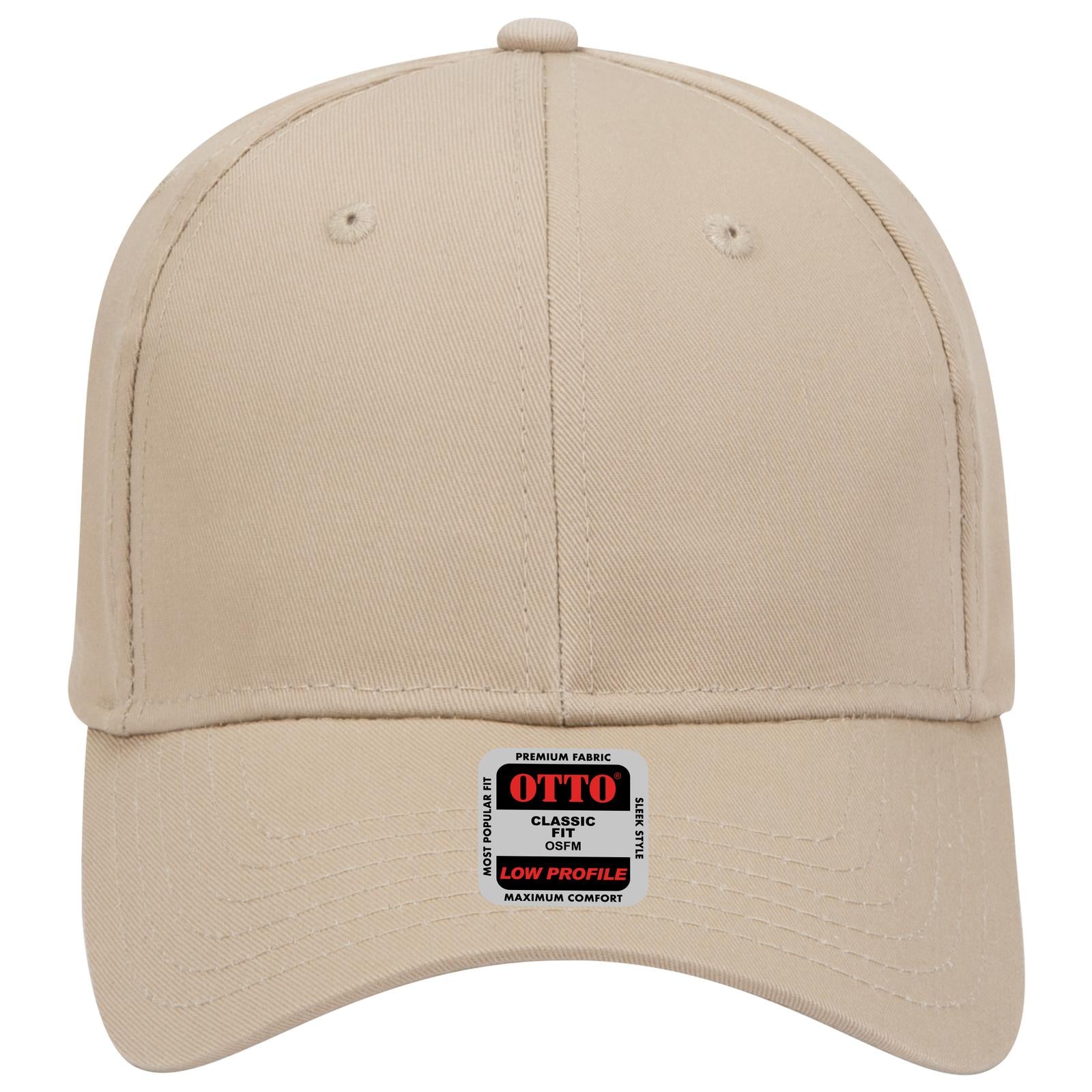 Right View of 032 - Khaki OTTO CAP 6 Panel Low Profile Baseball Cap