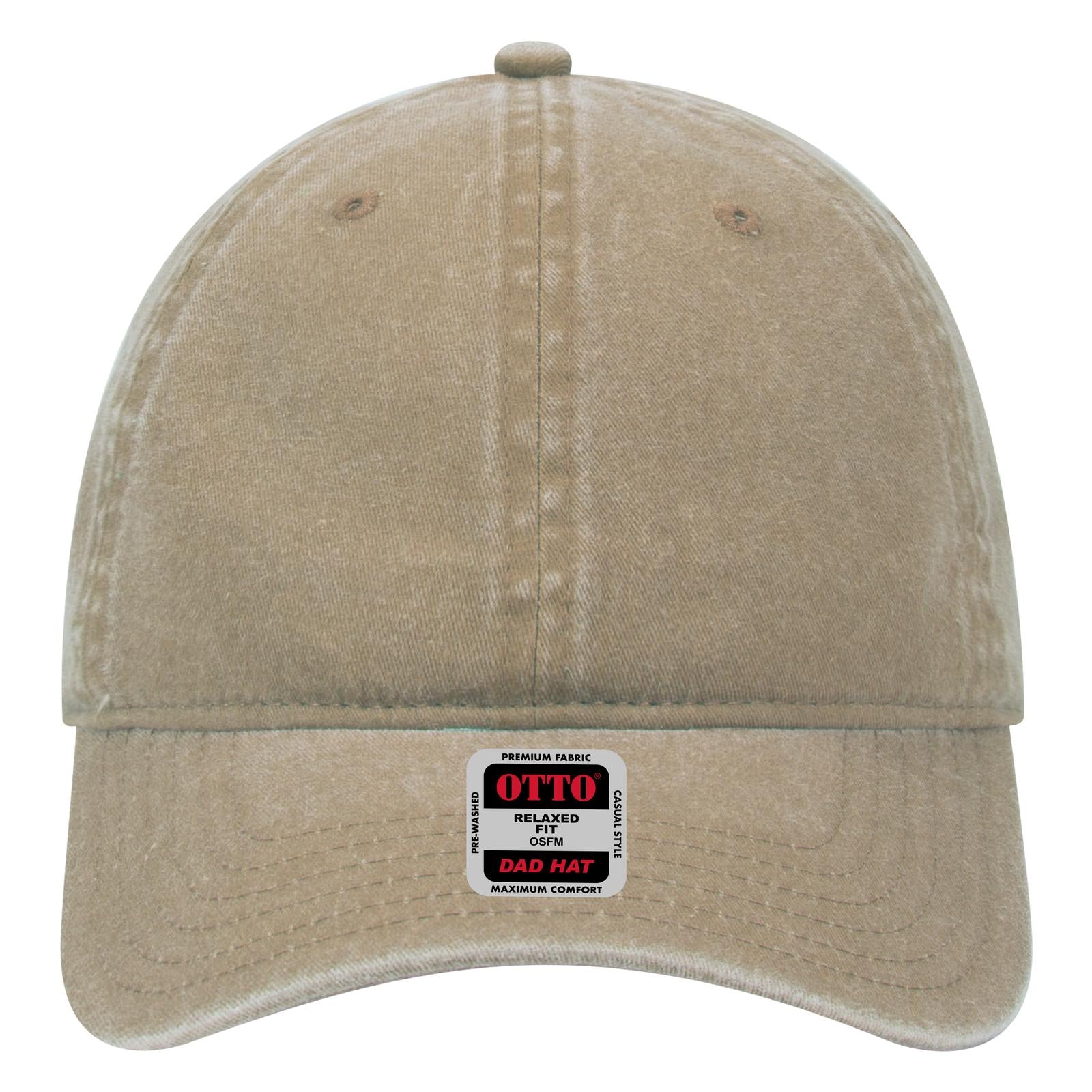 Right View of 032 - Khaki OTTO CAP 6 Panel Low Profile Dad Hat