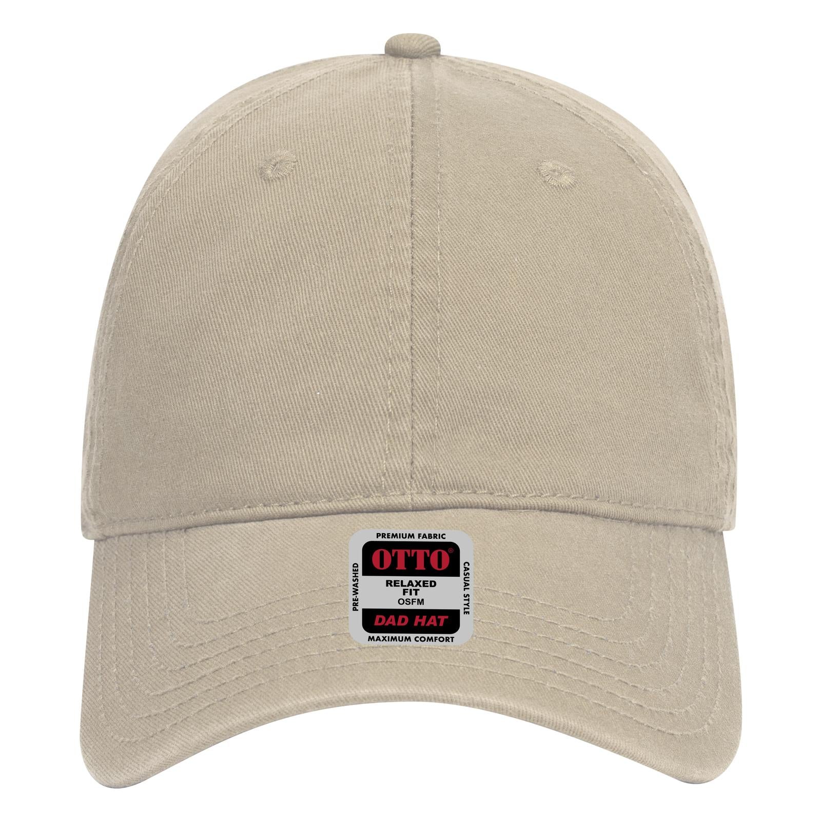 Right View of 032 - Khaki OTTO CAP 6 Panel Low Profile Dad Hat