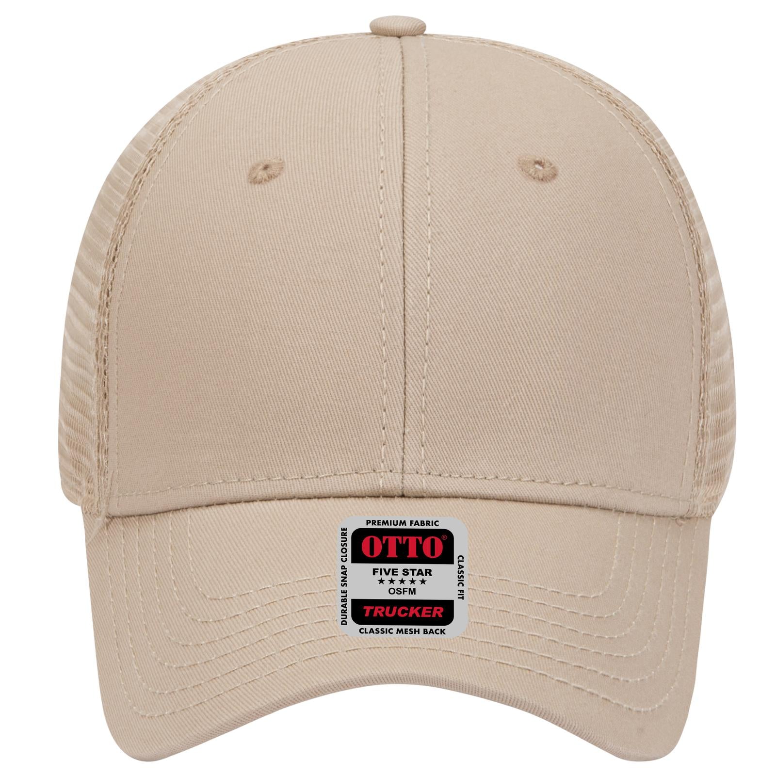 Right View of 032 - Khaki OTTO CAP 6 Panel Low Profile Mesh Back Trucker Hat